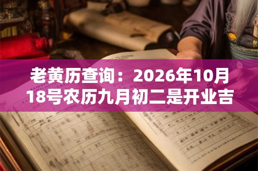 老黄历查询：2026年10月18号农历九月初二是开业吉日吗