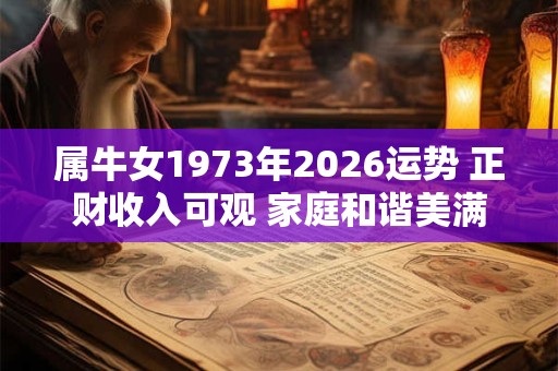 属牛女1973年2026运势 正财收入可观 家庭和谐美满