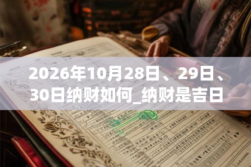 2026年10月28日、29日、30日纳财如何_纳财是吉日吗