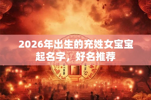 2026年出生的充姓女宝宝起名字，好名推荐
