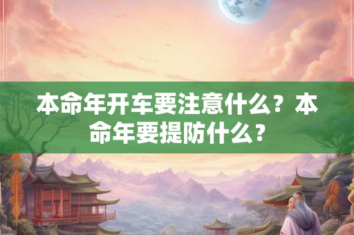 本命年开车要注意什么?本命年要提防什么? 本命年开车要注意什么?本命年要提防什么?