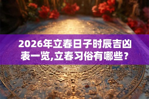 2026年立春日子时辰吉凶表一览,立春习俗有哪些？