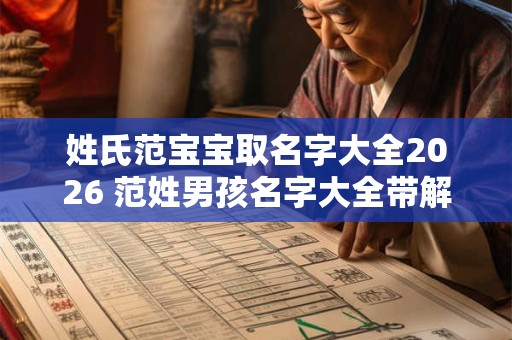 姓氏范宝宝取名字大全2026 范姓男孩名字大全带解析