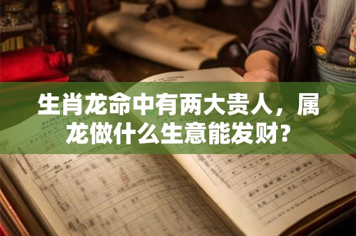 生肖龙命中有两大贵人，属龙做什么生意能发财？