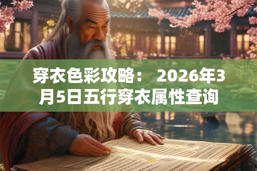 穿衣色彩攻略： 2026年3月5日五行穿衣属性查询