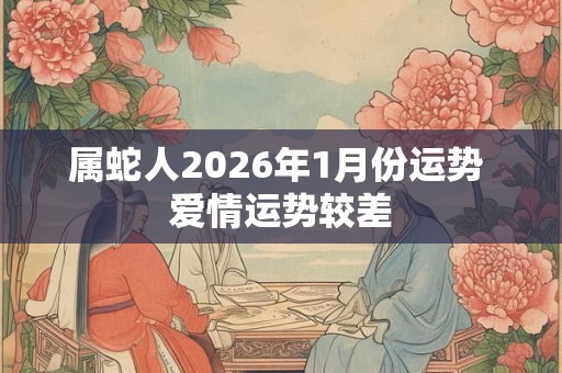 属蛇人2026年1月份运势 爱情运势较差