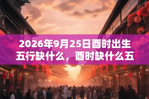 2026年9月25日酉时出生五行缺什么，酉时缺什么五行