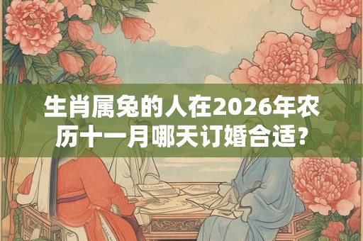 生肖属兔的人在2026年农历十一月哪天订婚合适？