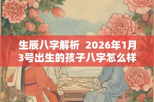 生辰八字解析 2026年1月3号出生的孩子八字怎么样 生辰八字解析 2026年1月3号出生的孩子八字怎么样