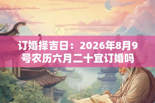 订婚择吉日：2026年8月9号农历六月二十宜订婚吗