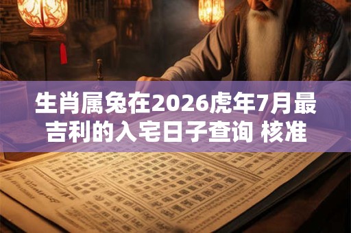 生肖属兔在2026虎年7月最吉利的入宅日子查询 核准八字查询
