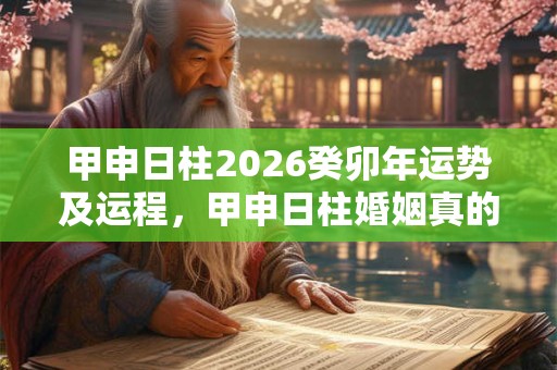 甲申日柱2026癸卯年运势及运程，甲申日柱婚姻真的很惨