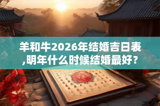 羊和牛2026年结婚吉日表,明年什么时候结婚最好？