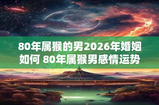 80年属猴的男2026年婚姻如何 80年属猴男感情运势2026