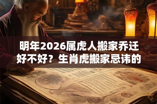 明年2026属虎人搬家乔迁好不好？生肖虎搬家忌讳的属相