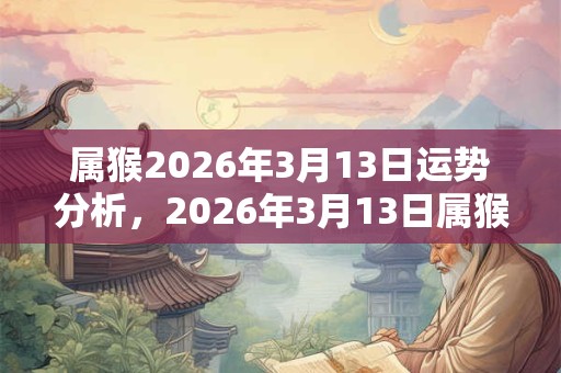 属猴2026年3月13日运势分析,2026年3月13日属猴运气详解 属猴2026年3月13日运势分析,2026年3月13日属猴运气详解