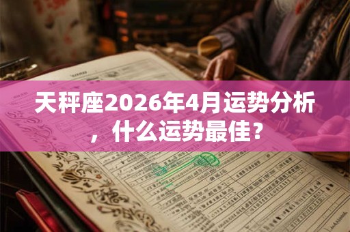 天秤座2026年4月运势分析，什么运势最佳？