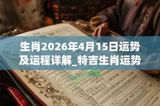 生肖2026年4月15日运势及运程详解_特吉生肖运势吉凶