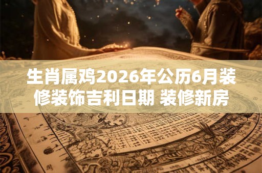 生肖属鸡2026年公历6月装修装饰吉利日期 装修新房吉日