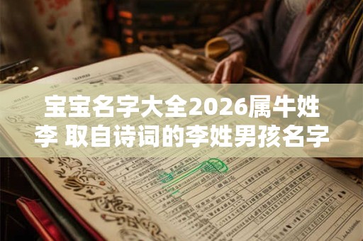 宝宝名字大全2026属牛姓李 取自诗词的李姓男孩名字