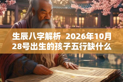 生辰八字解析  2026年10月28号出生的孩子五行缺什么