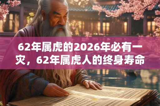 62年属虎的2026年必有一灾，62年属虎人的终身寿命