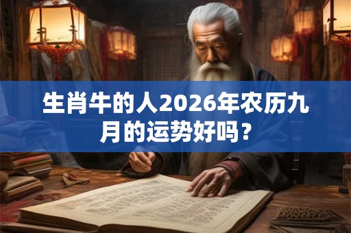 生肖牛的人2026年农历九月的运势好吗？