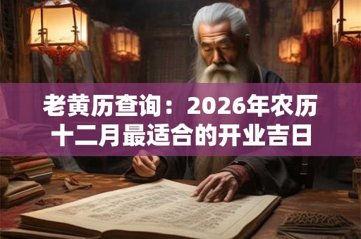 老黄历查询：2026年农历十二月最适合的开业吉日