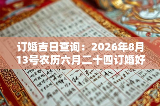 订婚吉日查询：2026年8月13号农历六月二十四订婚好吗