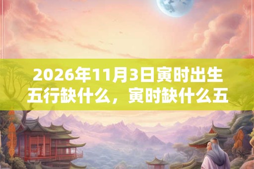 2026年11月3日寅时出生五行缺什么，寅时缺什么五行