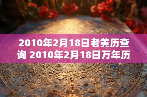 2010年2月18日老黄历查询 2010年2月18日万年历黄道吉日