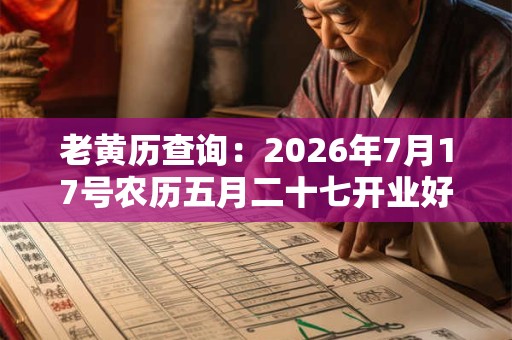 老黄历查询：2026年7月17号农历五月二十七开业好吗
