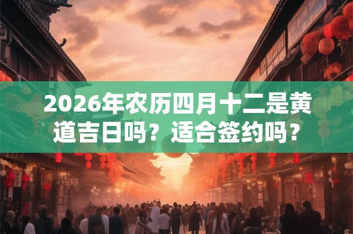 2026年农历四月十二是黄道吉日吗？适合签约吗？