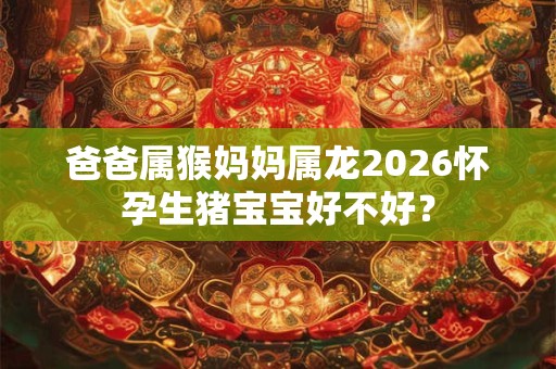 爸爸属猴妈妈属龙2026怀孕生猪宝宝好不好？