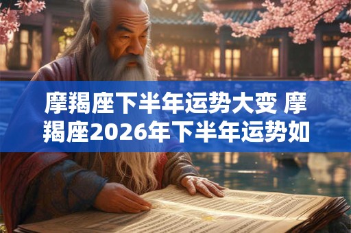 摩羯座下半年运势大变 摩羯座2026年下半年运势如何