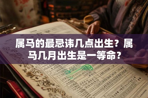 属马的最忌讳几点出生？属马几月出生是一等命？