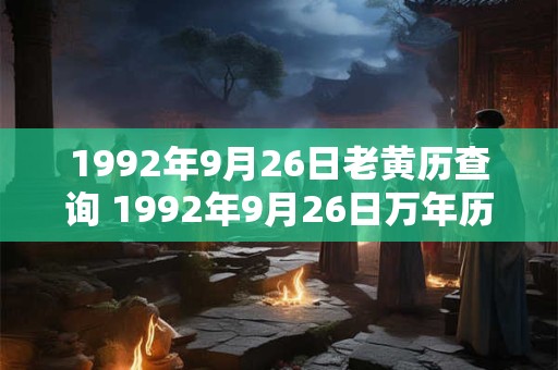 1992年9月26日老黄历查询 1992年9月26日万年历黄道吉日