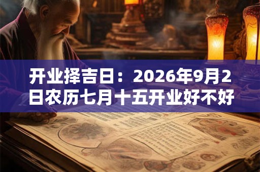 开业择吉日：2026年9月2日农历七月十五开业好不好