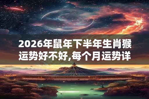 2026年鼠年下半年生肖猴运势好不好,每个月运势详解！