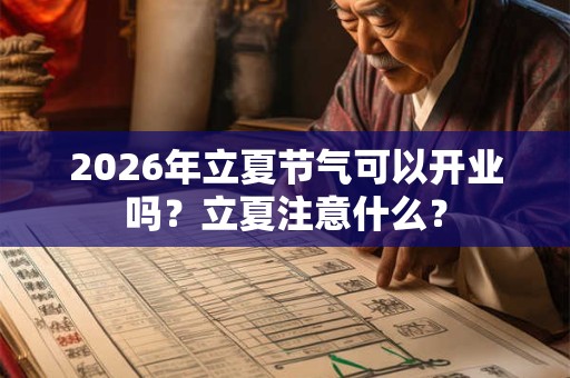 2026年立夏节气可以开业吗？立夏注意什么？