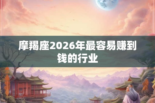 摩羯座2026年最容易赚到钱的行业