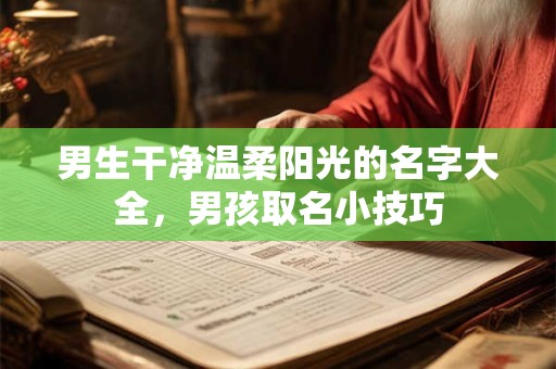 男生干净温柔阳光的名字大全，男孩取名小技巧