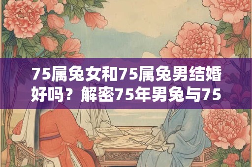 75属兔女和75属兔男结婚好吗？解密75年男兔与75年女兔婚配的奥秘