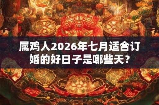 属鸡人2026年七月适合订婚的好日子是哪些天？
