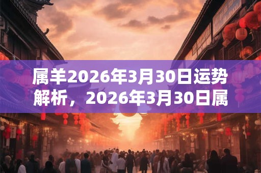 属羊2026年3月30日运势解析，2026年3月30日属羊运势分析