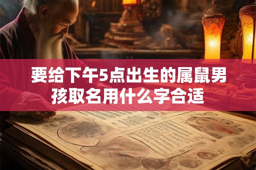 要给下午5点出生的属鼠男孩取名用什么字合适