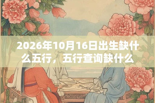 2026年10月16日出生缺什么五行，五行查询缺什么