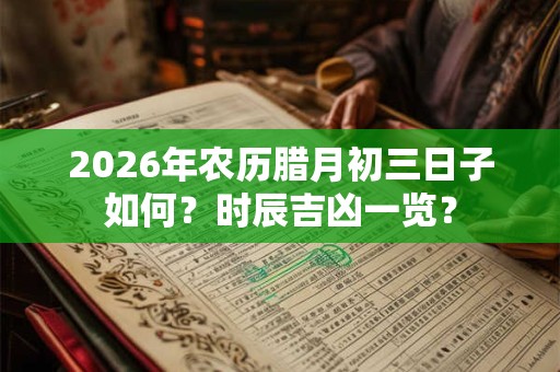 2026年农历腊月初三日子如何?时辰吉凶一览? 2026年农历腊月初三日子如何?时辰吉凶一览?