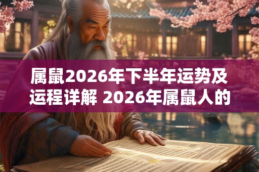 属鼠2026年下半年运势及运程详解 2026年属鼠人的全年每月运势