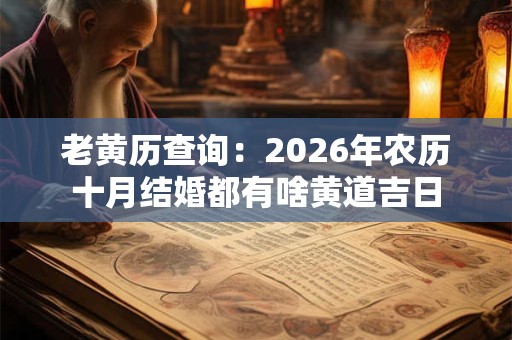 老黄历查询：2026年农历十月结婚都有啥黄道吉日